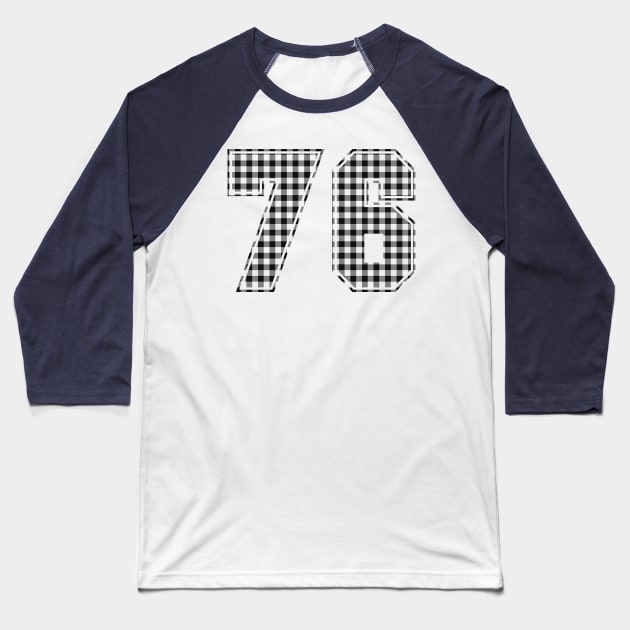 Plaid Number - 76 - Dark Baseball T-Shirt by tavare